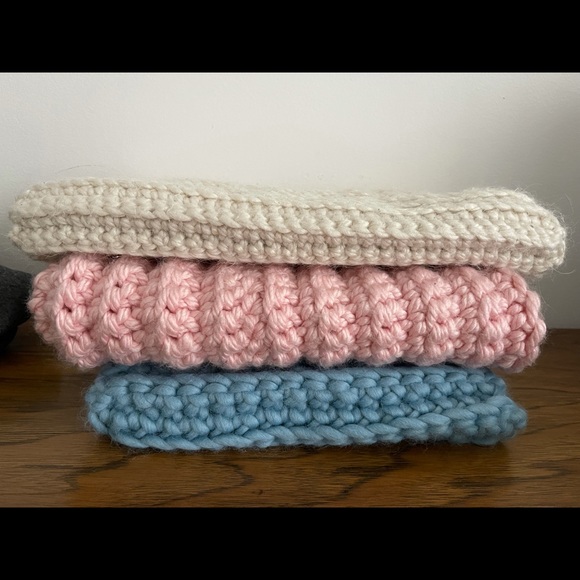 Bundle of 3 custom hand crocheted neck warmers. - Picture 1 of 4